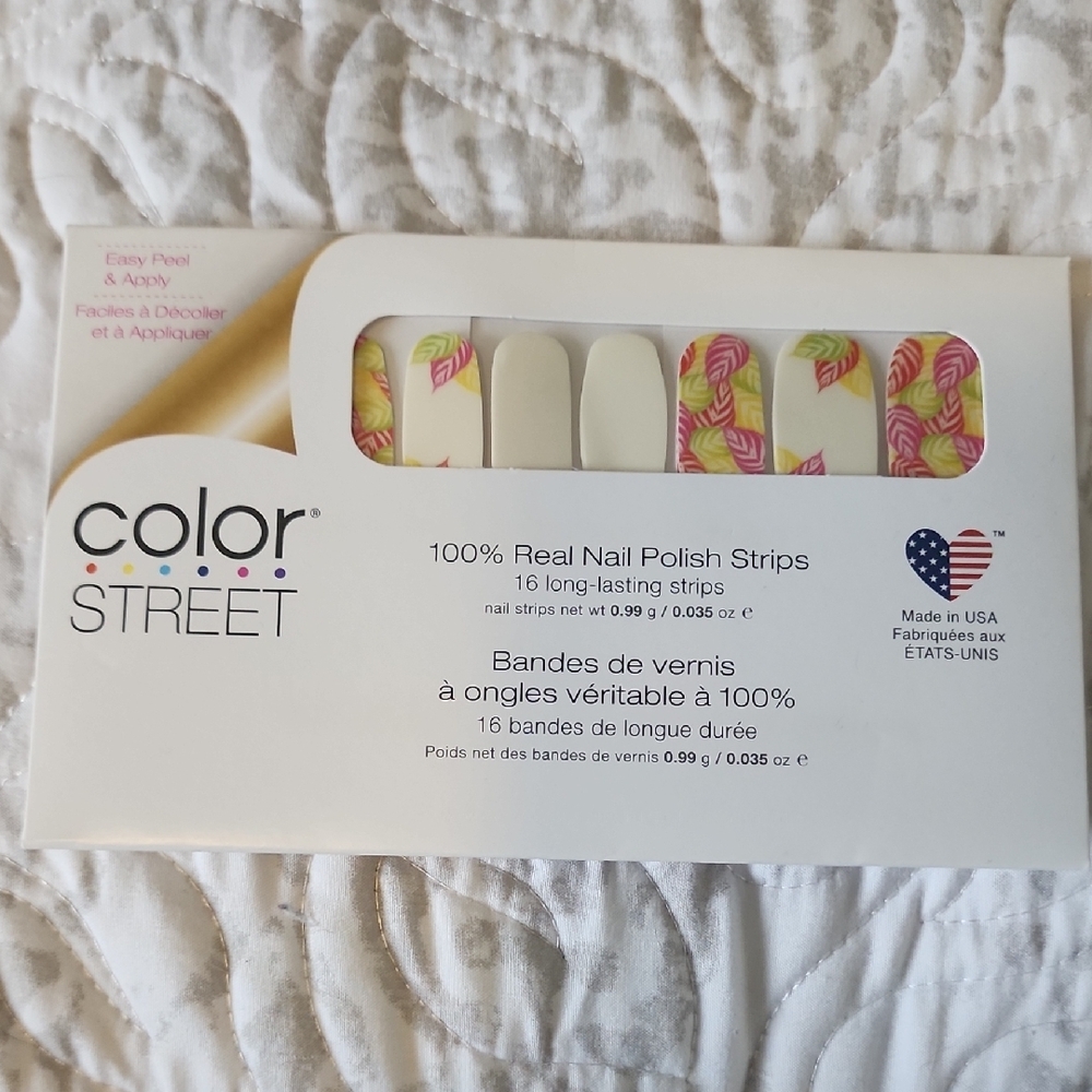 Color Street Vibrant Pink and Green Nail Strips